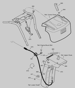 Remote Control Diagram and Parts List for 628102X16A 2005 Briggs and Stratton Snow Blower